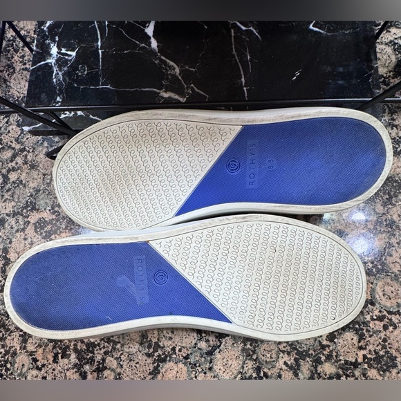 Rothy's White and Navy Slip-On Sneakers Size 8.5 - Picture 7 of 12